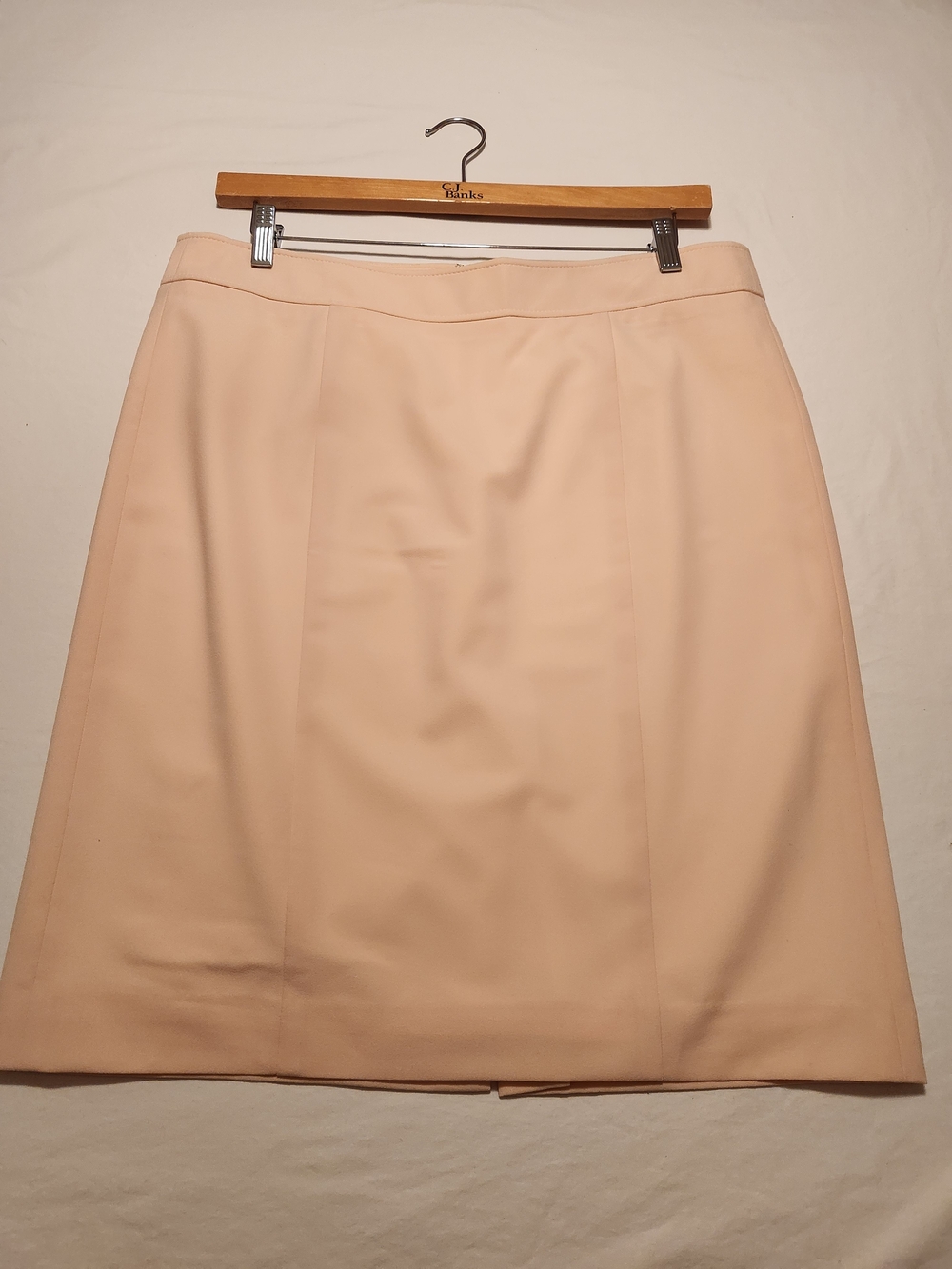 Laura Pale Blush Pink Lined Pencil Skirt Size 14 Back Slit